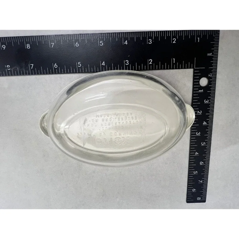 Pyrex by Corning 1.5 Cup 350ml Oval Glass Storage Dish with White Lid 729
